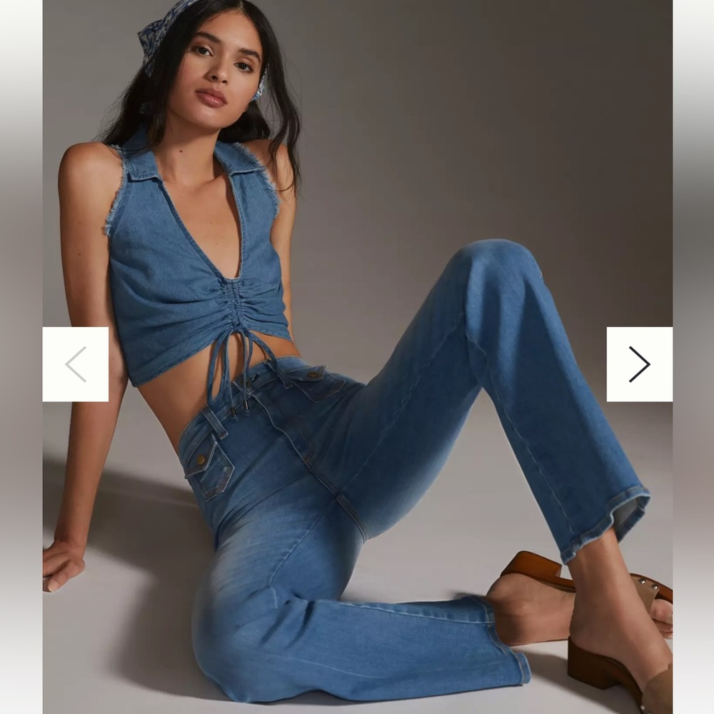 Pilcro Denim Tank cropped top
